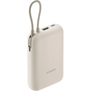 Xiaomi 10000mAh Power Bank with Integrated Cable – Fast Charging | Slim Portable Battery Pack